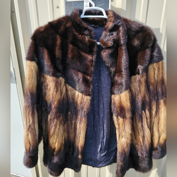 GLAMOROUS AUTHENTIC MAHAGONY MINK FUR COAT/JACKET SIZES XLARGE-1XL - Picture 1 of 9